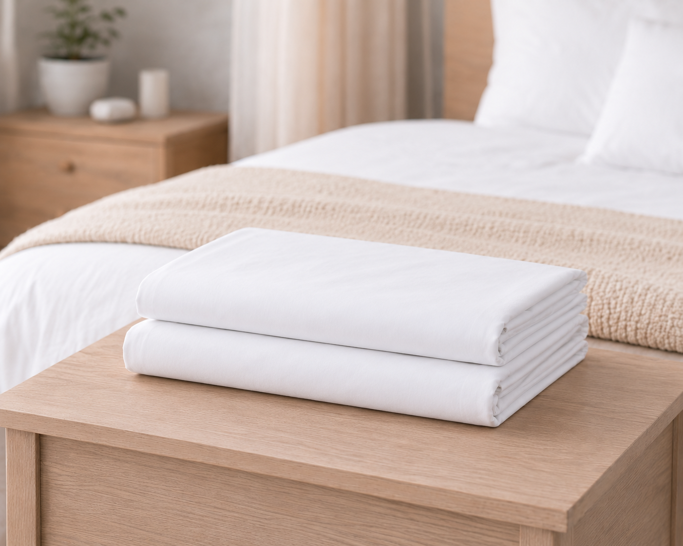 Lot de 2 housses de couette blanches 260x240cm - percale de coton