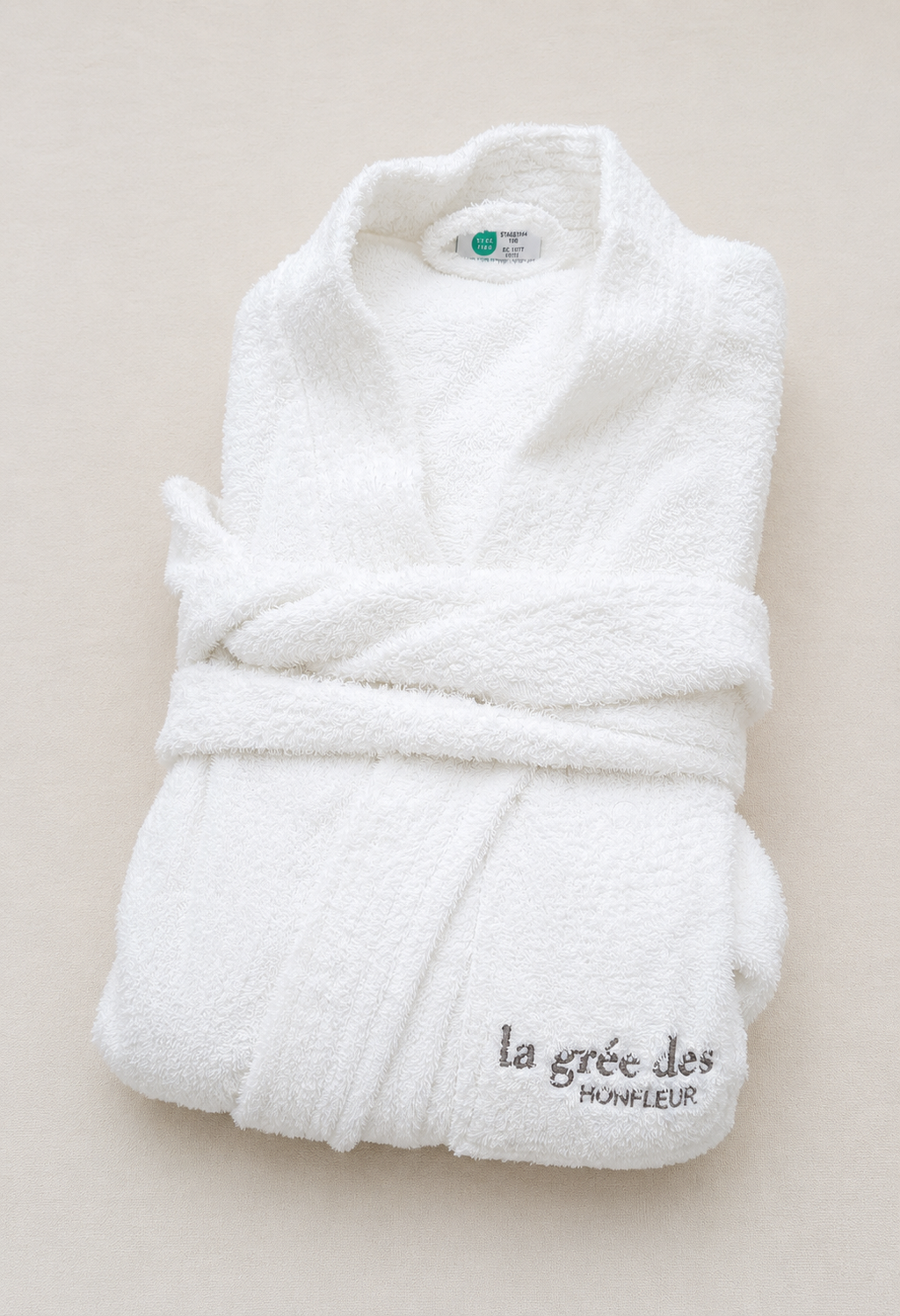 Peignoir blanc 100% coton éponge- Qualité hôtellerie & Spa