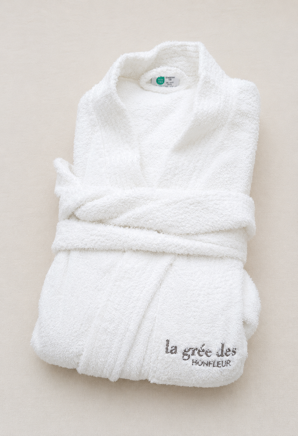 Peignoir blanc 100% coton éponge- Qualité hôtellerie & Spa