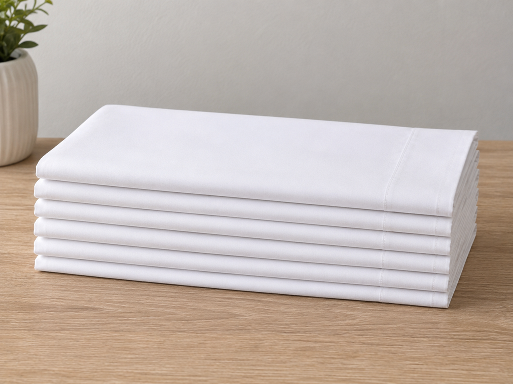 Lot de 6 taies d’oreillers blanches – 50×80 cm