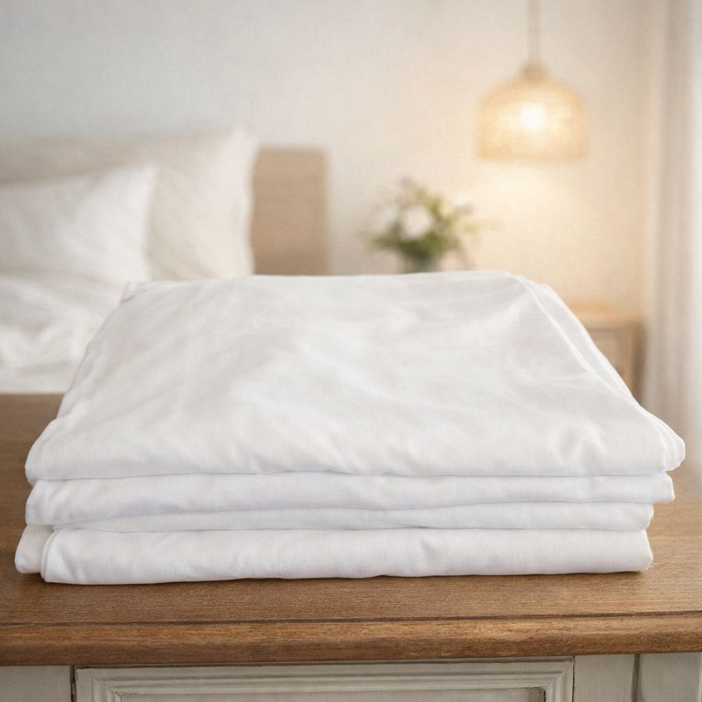 Lot de 3 draps plats blancs 1 place – Qualité hôtellerie