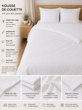 Lot de 2 housses de couette blanches 260x240 cm – coton/polyester
