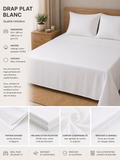 Pack of 2 white flat sheets - 270 x 280 cm